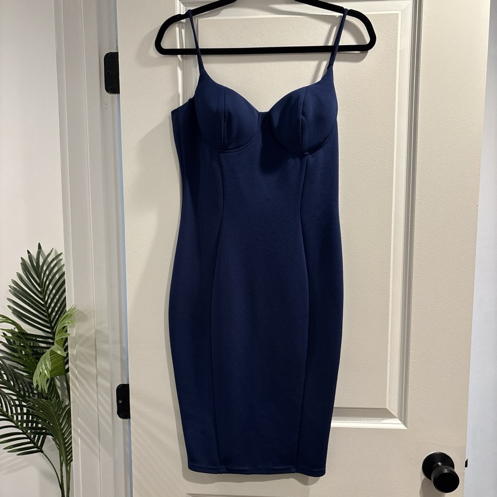 Elegant Navy Blue Bodycon Dress